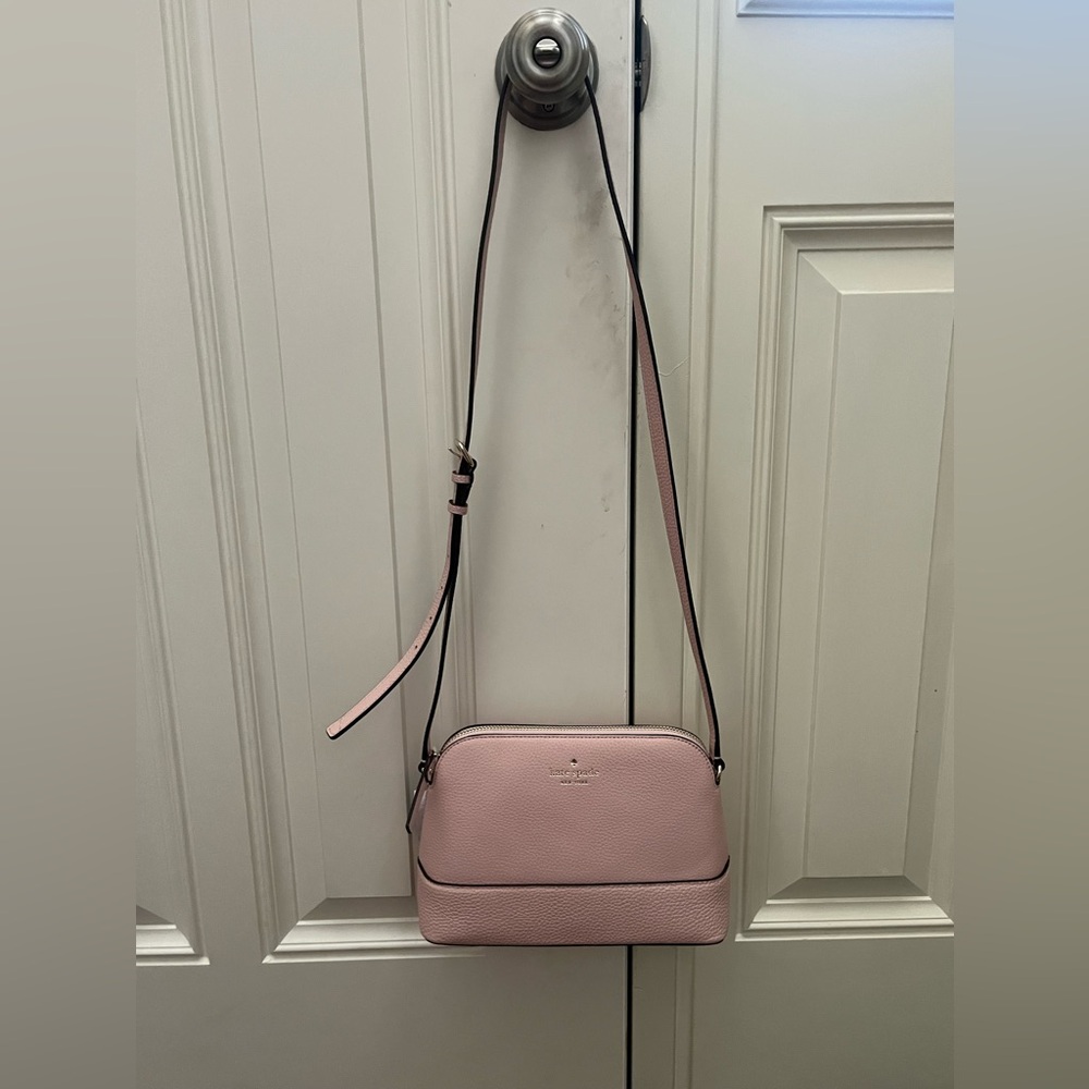 New! Kate Spade Blush Pink Crossbody Bag Zipper Top with Measurements - Picture 5 of 14